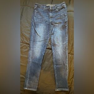 American Eagle Outfitters Dark Blue Skinny Jeans Size 14 LONG Woman’s